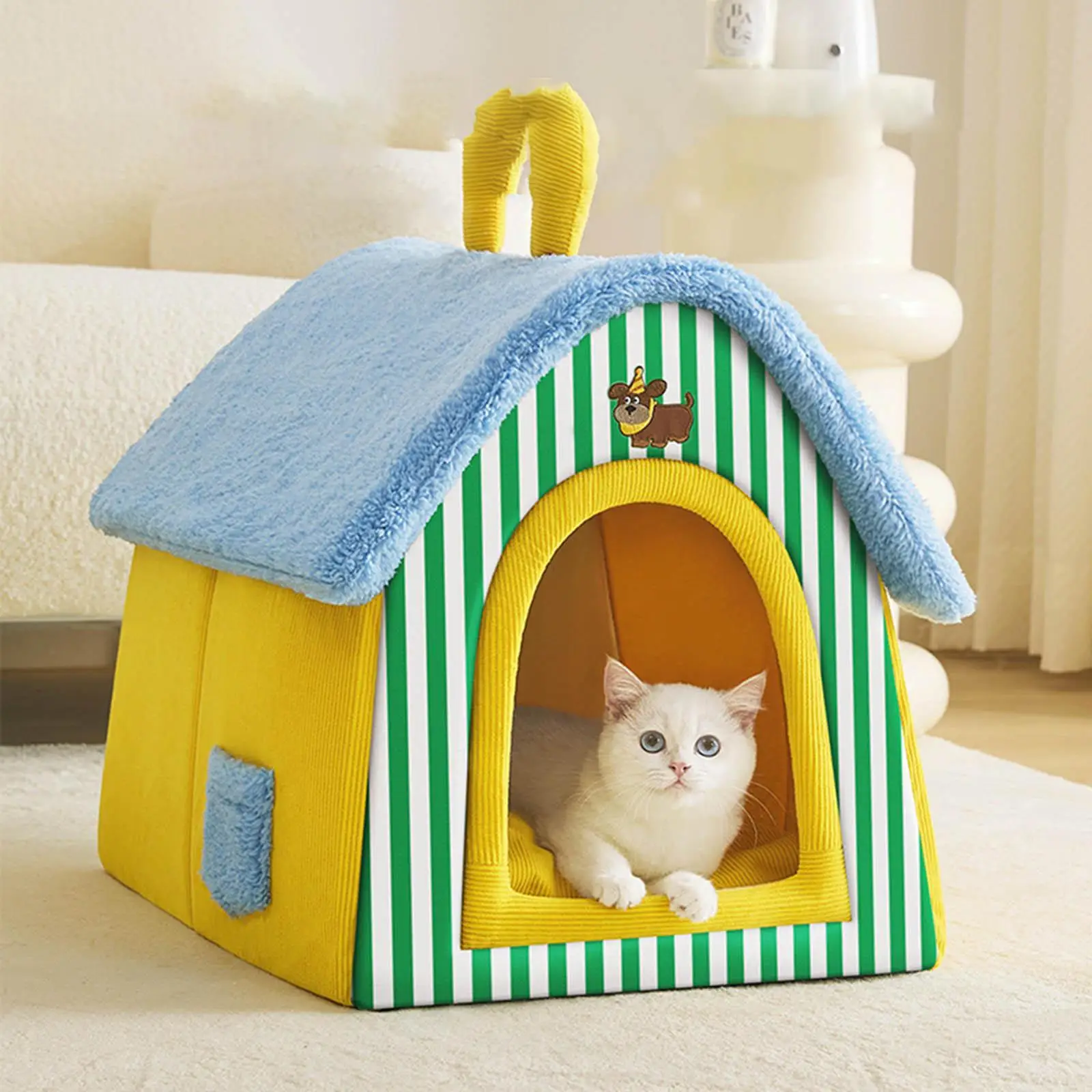 น่ารักสัตว์เลี้ยง Cat Nest สัตว์เลี้ยง Shelter สัตว์เลี้ยงเตียงนอนฤดูหนาว WARM Cat House สําหรับลูกแมวหรือสุนัขขนาดเล็กสัตว์เลี้ยงในร่ม Kitty