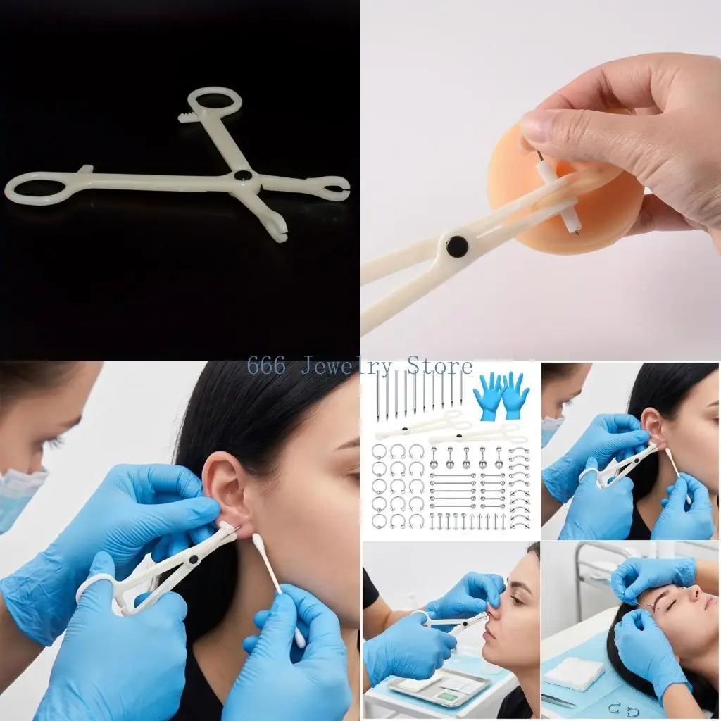 

F2TD 64 Piece Stainless Steel Body Piercing With Nose Rings Eyebrow Rings Tongue Rings