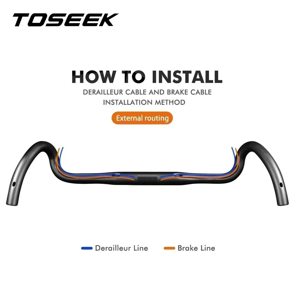 TOSEEK RS-Wrc Carbon Fibre Gravel Handlebar Exotropism Handle Bar 31.8mm Road Bike handlebars 400/420/440mm Accessories