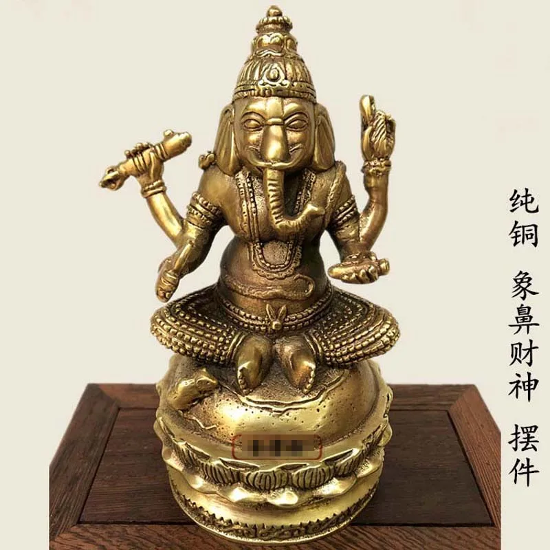 2023 Southeast Asia Indonesia Thailand India COPPER GANESH Elephant God of wealth buddha Recruit good luck statue