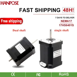 HANPOSE 17HS6401S-SZ Double motor 4 Leads 17HS6401S 2 Phase Nema 17 Stepper Motor 70N.cm 1.7A For 3D Printer Monitoring