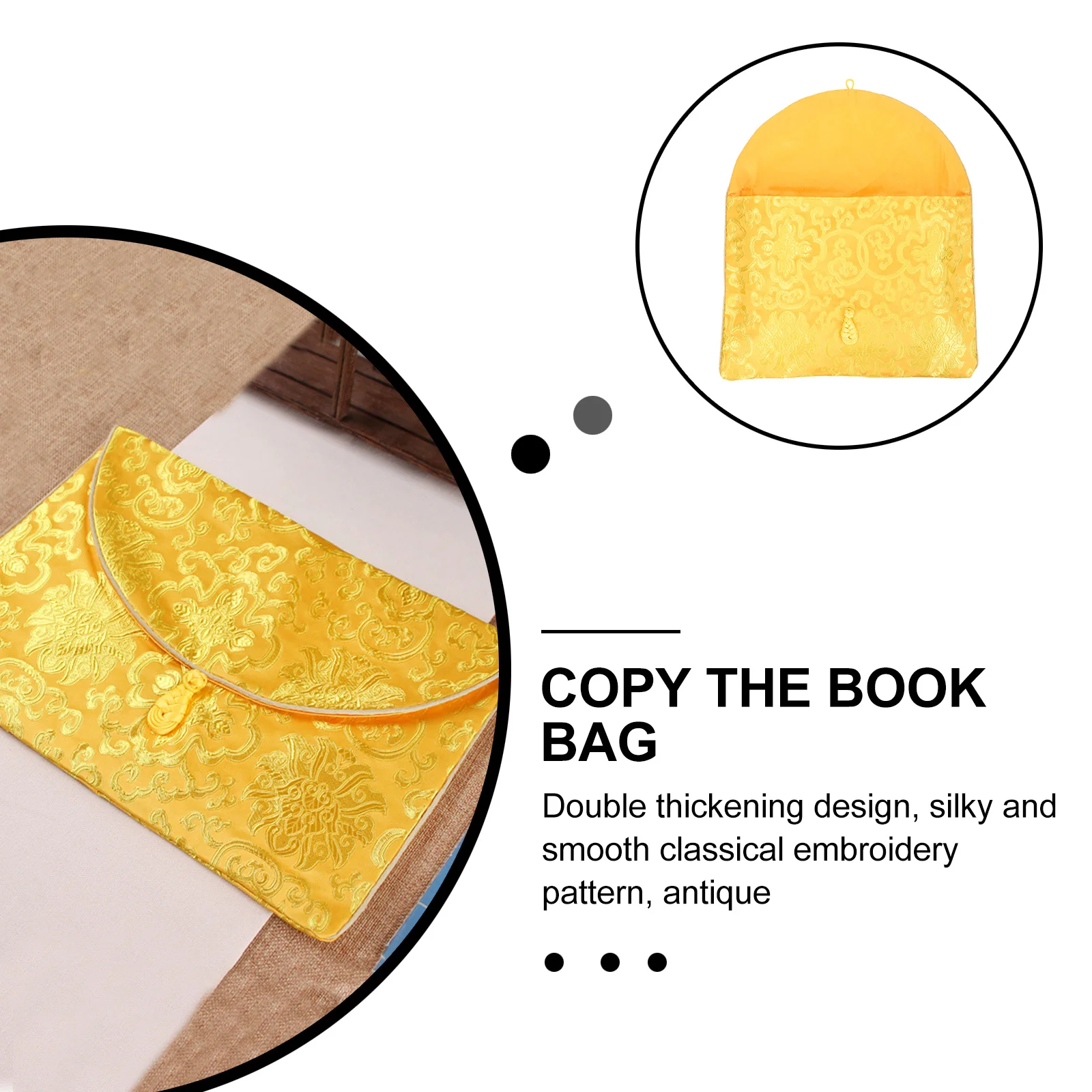 Chinese Silk Brocade Envelope A4 Size Multi-Function File Pouch Gift Card Holder Embroidery Knot Closure For Weddings