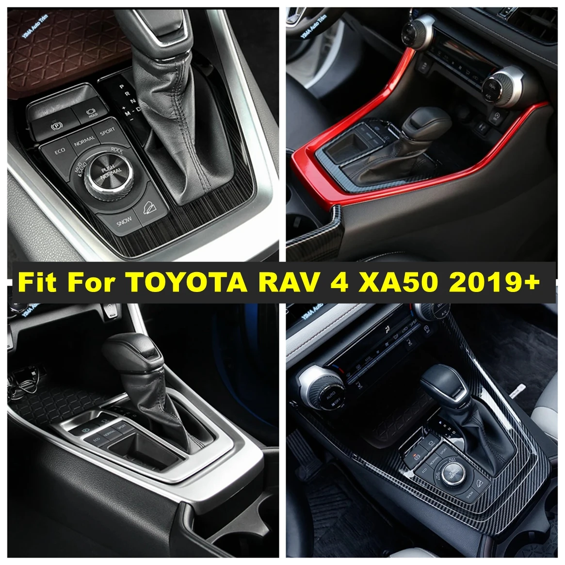 

Carbon Fiber Look Car Center Console Stalls Gear Shift Decor Panel Cover Trim Accessories For TOYOTA RAV4 RAV 4 XA50 2019 - 2024