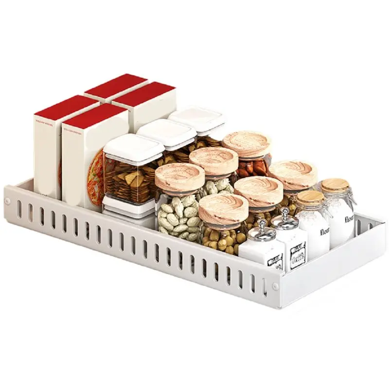 AT44-Organizador de especias para cocina, organizador extraíble para ollas y sartenes, soporte deslizante para tapas de ollas, organizador multifuncional para vajilla, B