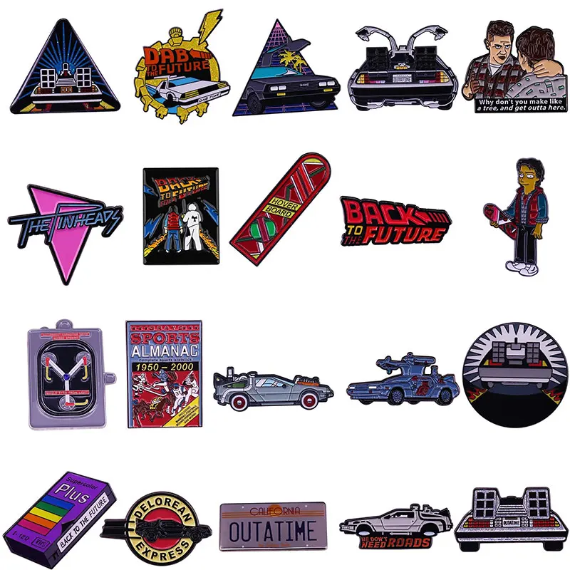 Back To The Future Enamel Lapel Pin DeLorean Car Time Travelling Machine Collect Badge Jewelry Adorn Backpack Hat Collar Brooche