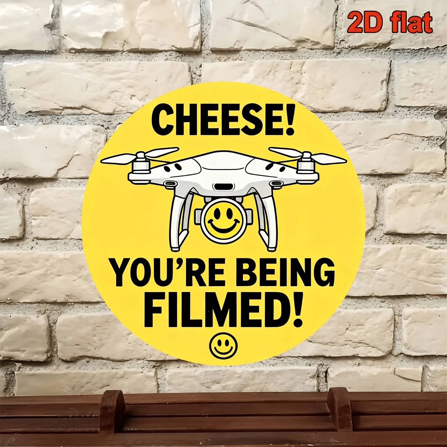 2D Flat, Drone-Themed Artificial Sign Suitable for Entryway & Courtyard Decoration - Drone Parking Warning Marker, Gift for Dron
