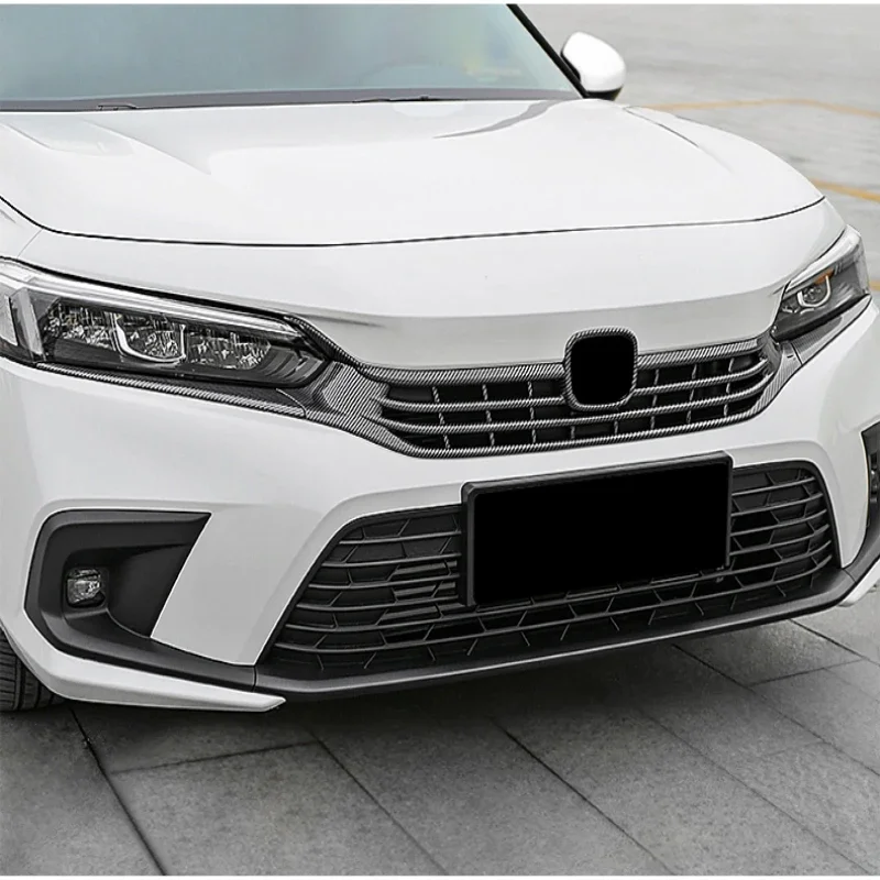 Car Front Center Grille Net Trim Strip For Honda Civic 11th gen 2022 2023 Modified front mesh Cover  Decoration Accessories