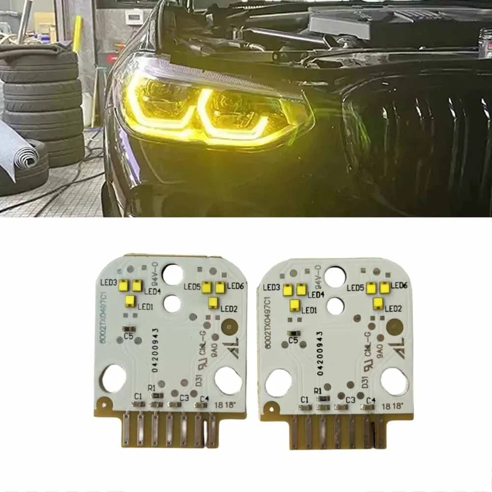 Yellow DRL Lightsource Chips Module For 18-21 BMW X3 X3M F97 G01 X4 X4M G02 LED Headlight Daytime Running Light 7466107 7466108