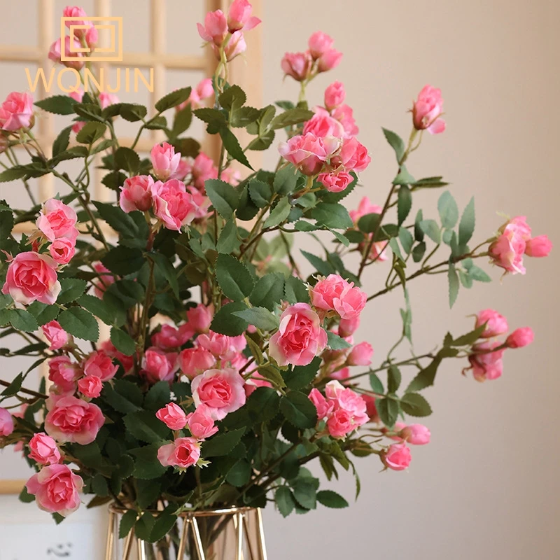 Wqnjin neue schöne kleine Rosen künstliche Seide Blume Hochzeit DIY Sammelalbum Flores künstliche Herbst haus Dekor – Detail 5