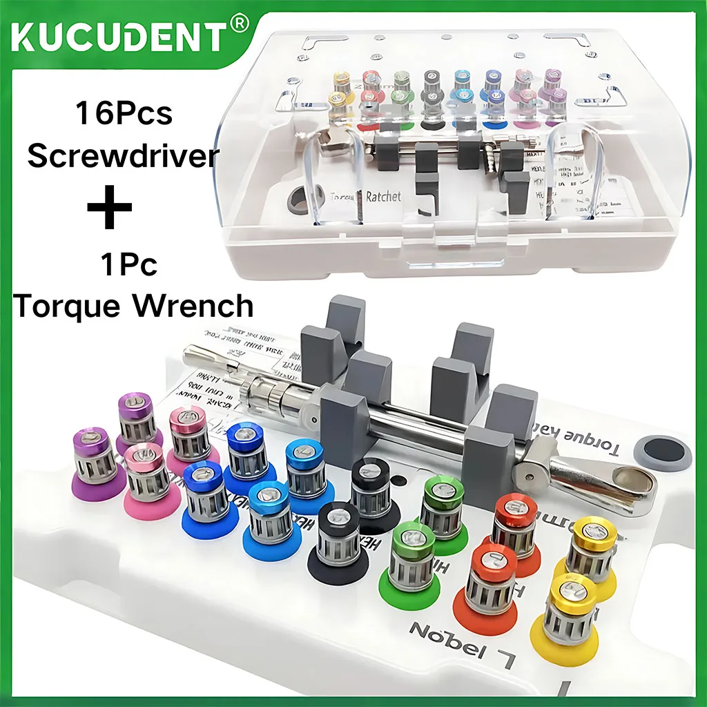 

1 комплект, динамометрический ключ для зубного имплантата, набор отверток, 10 70 НМ, универсальные отвертки с храповым механизмом для реставрации протеза, инструменты для ремонта