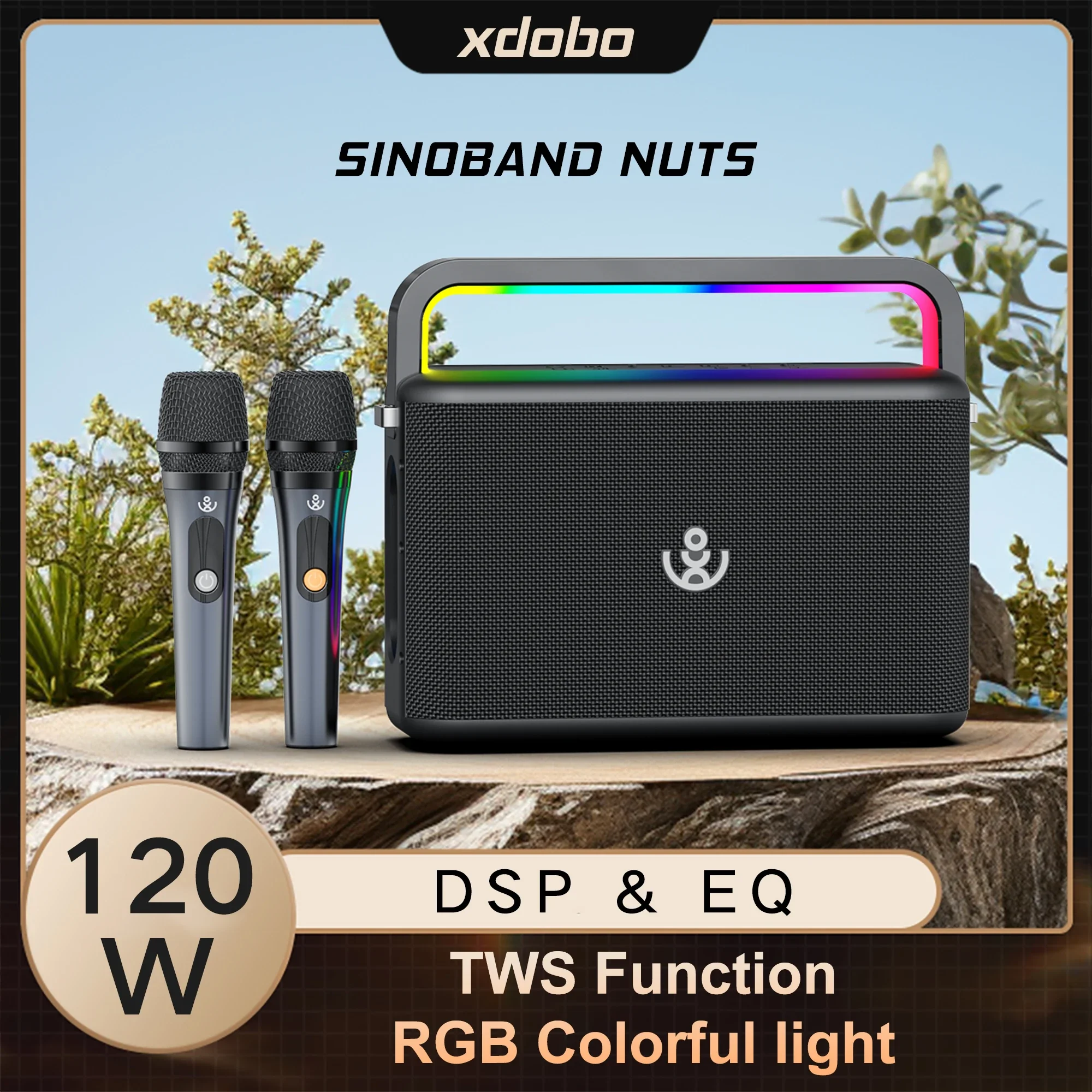 

120W High Power Bluetooth Speaker Outdoor Portable Waterproof Subwoofer High Fidelity Karaoke System Stereo Surround Sound Box