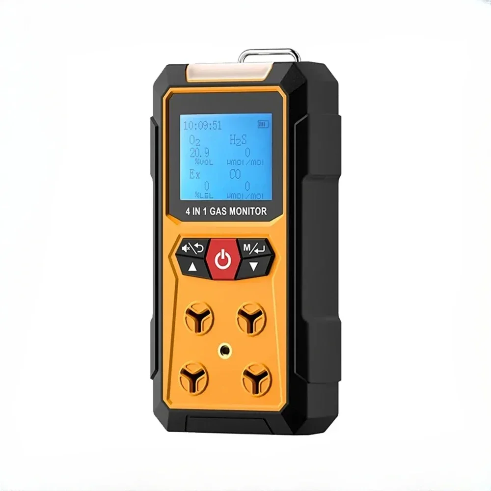 SNDWAY SW-7500A 4-in-1 Gas Detector Oxygen Carbon Monoxide Combustible Gas Analyzer Meter with Ex H2S CO Four Alarm System