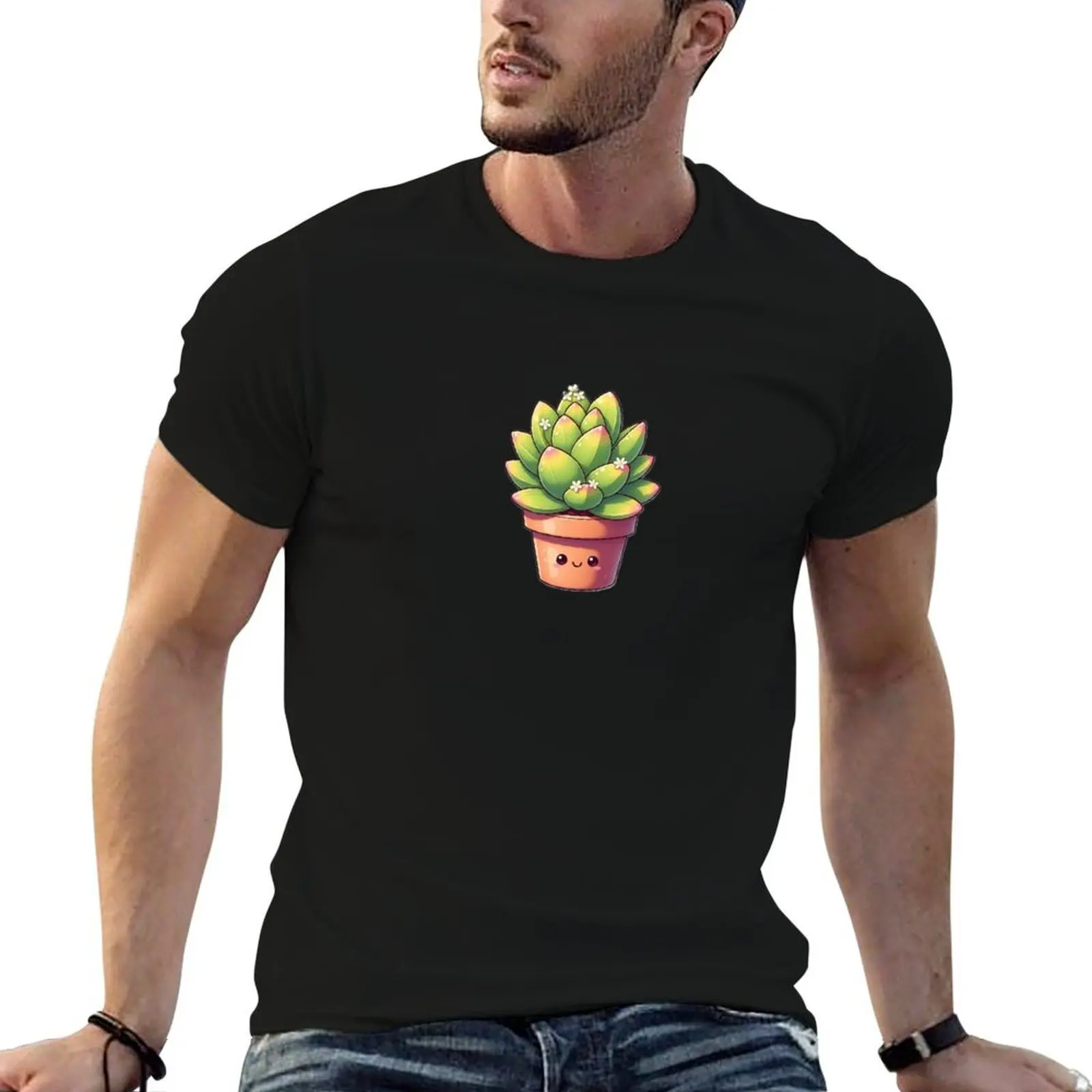 

Cute Succulent Plant T-Shirt man t shirt summer cotton t shirt pack man t shirt heavy cotton T-Shirt