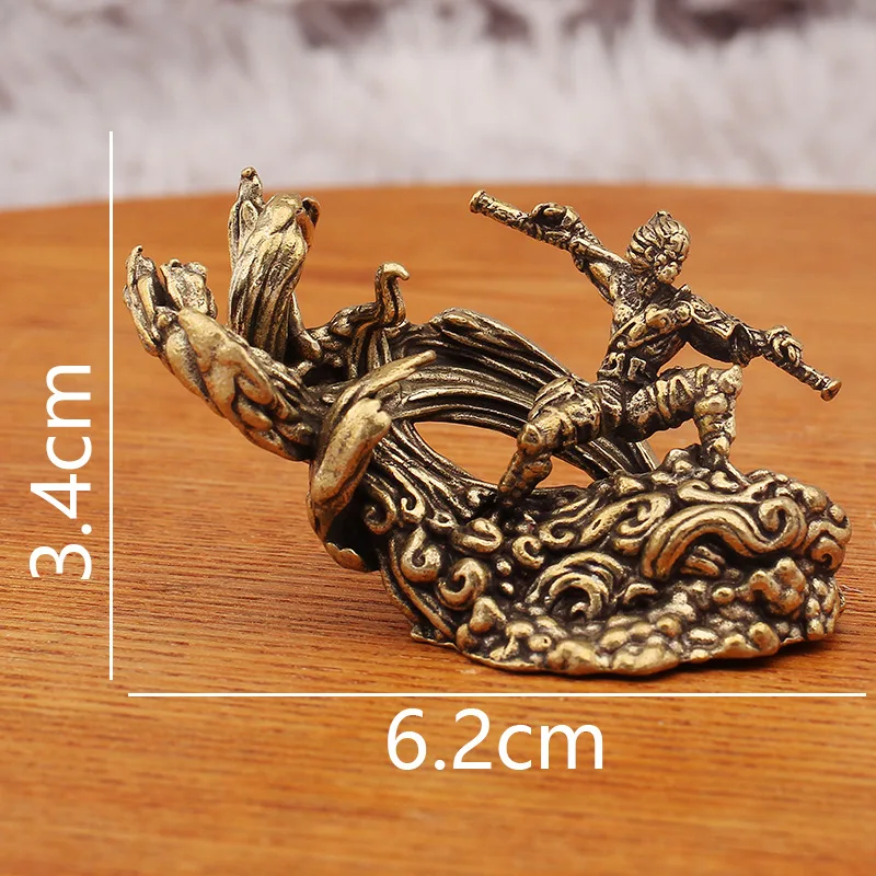 Black Myth Wukong Figurine Riding The Wind And Waves Desktop Decoration Cloud Monkey King Bronze Metal Game Peripheral