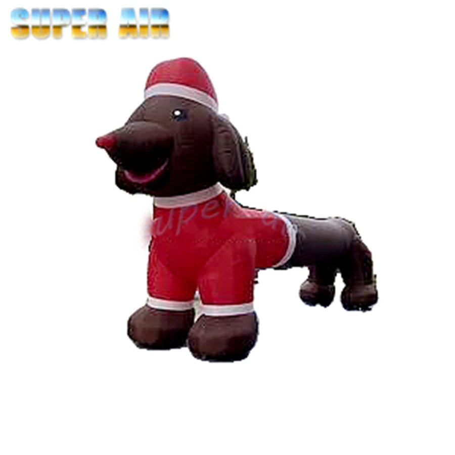 Christmas Outdoor Cartoon Decoration brown Inflatable Christmas Dog with long body