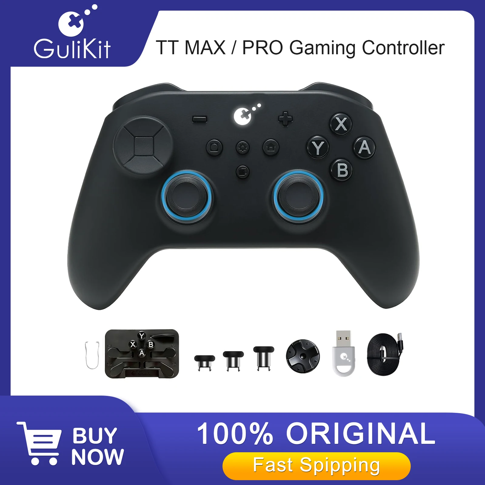 GuliKit TT PRO/MAX Bluetooth Controller for Switch 2/PC/Android/iOS - Ultra Fast Wireless Gamepad with Adjustable TMR Joysticks