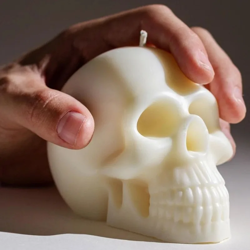 3D Skull Silicone Candle Molds Diy Ghost Head Crafts Gypsum Crystal Resin Soap Making Mold for Halloween Party Decoration Gifts