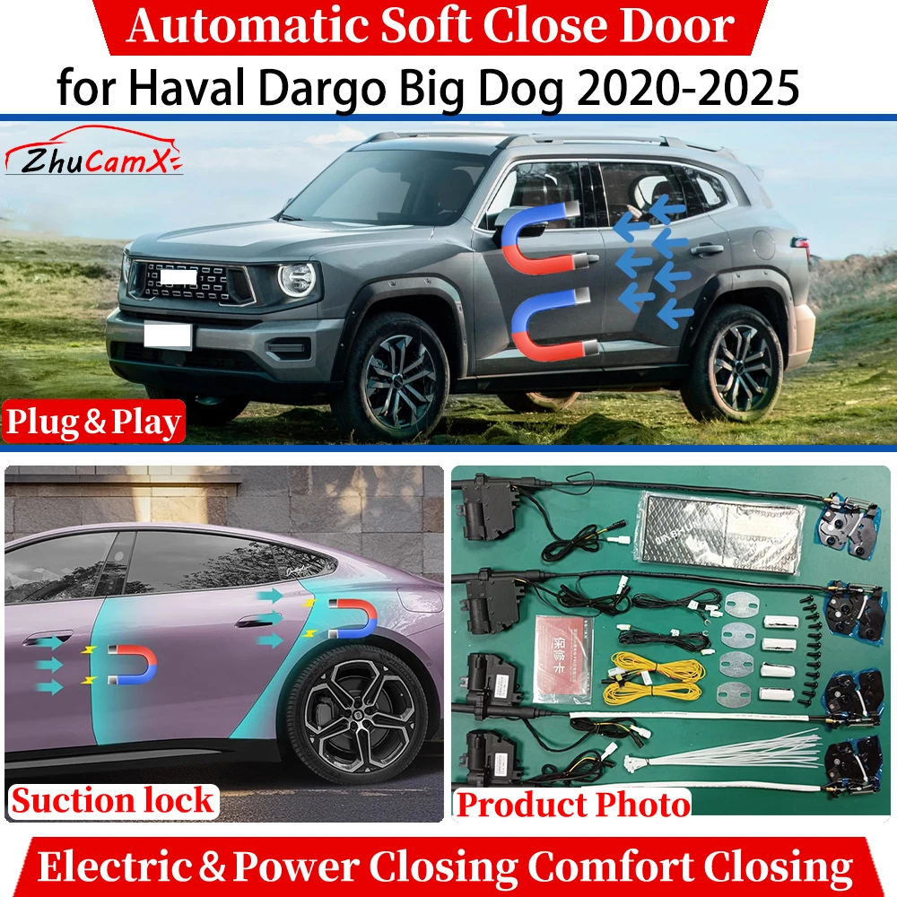 

for Haval Dargo Big Dog 2020-2025 Automatic Soft Close Door Electric Power Closing Comfort Closing Suction lock Quiet System