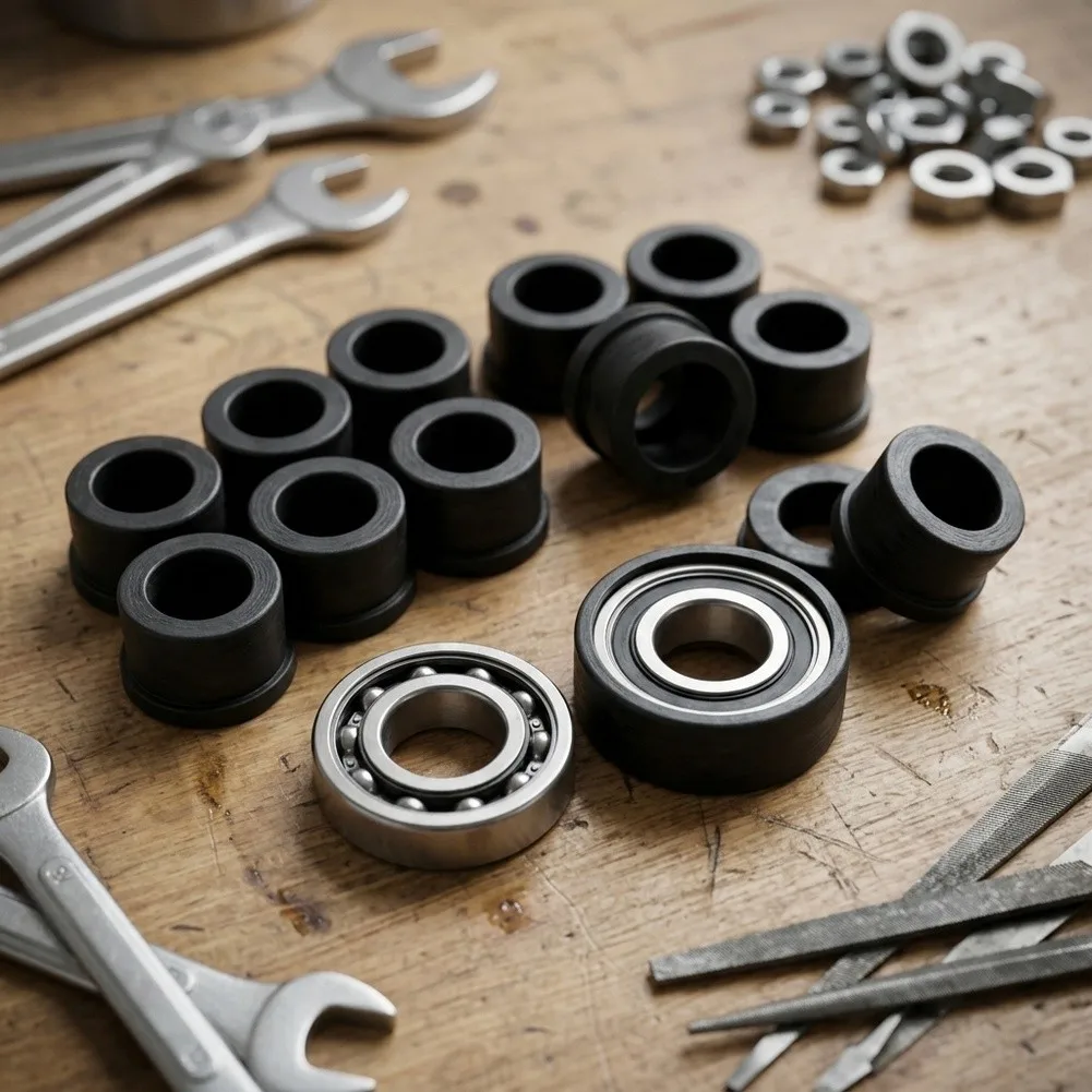Replacement 607 Ball Bearing 7x19x6mm And Rubber Sleeve Set For Power Tool Maintenance, Compatible With Angle Grinder Housing