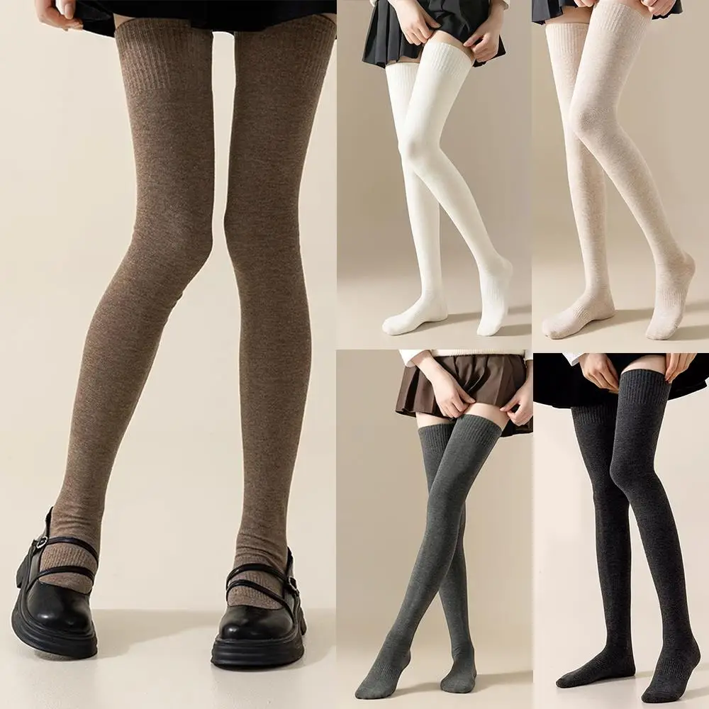 Moda novedosa, calcetines hasta la rodilla para mujer, calcetines JK de Color sólido para mujer, calcetines finos hasta la rodilla, medias por encima de la rodilla, calcetines hasta el muslo, calcetines largos hasta la rodilla