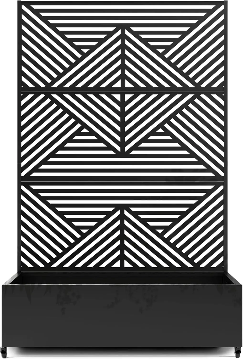 

Raised Garden Bed with Trellis and Wheels,73"x47"x16" Metal Raised Garden Bed,Black Diamond Metal Planter with Climbing Trellis