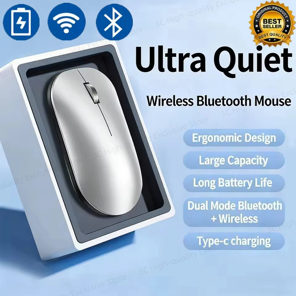 Souris sans fil Type-C, chargement silencieux, clic silencieux, portable, ergonomique, universelle pour ordinateur portable, légère, souris de jeu, nouveauté 2026