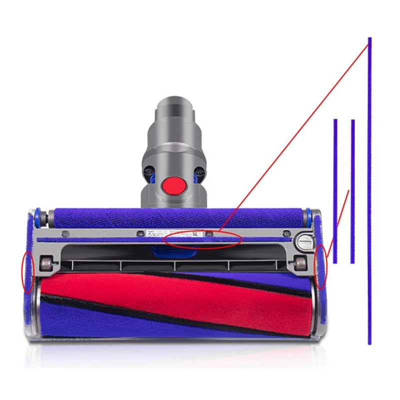 B47B 6 Pcs Soft Plush Strip for Dyson V7 V8 V10 V11 - Vacuum Cleaner Floor Brush Sticker Accessories