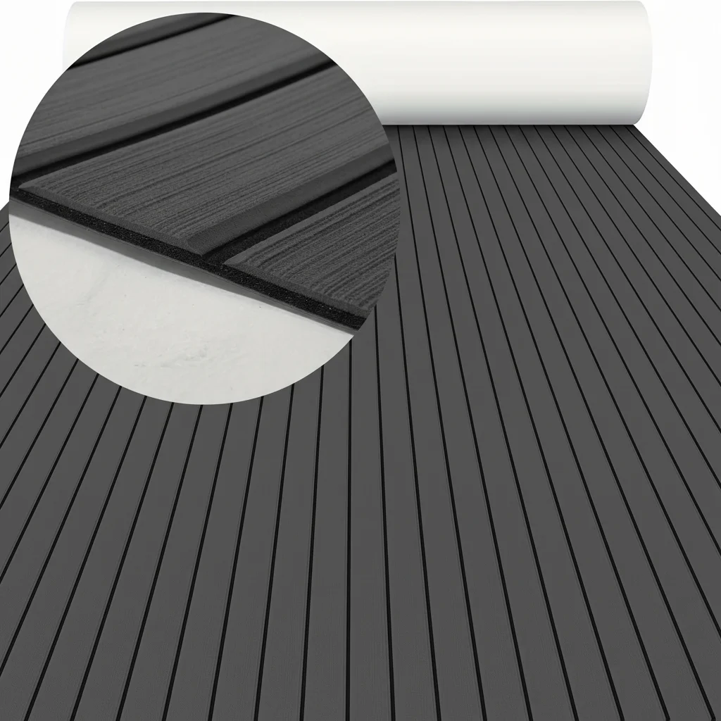 

240x45cm EVA Foam Boat Deck Sheet Mat Faux Teak Non-Slip Marine Flooring Pad Self Adhesive Decking Sheet for Boat Yacht Jet Ski