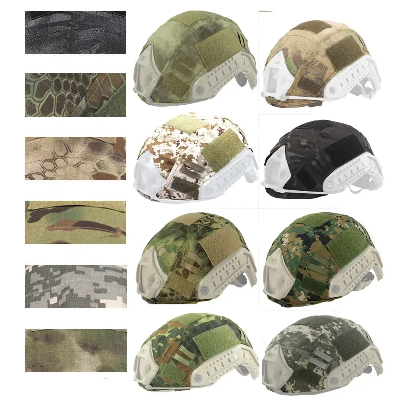 

Tactical Airsoft Helmet Cover Camouflage FAST Helmet Cloth Hunting Shooting Helmet Accessories with Elastic Cord