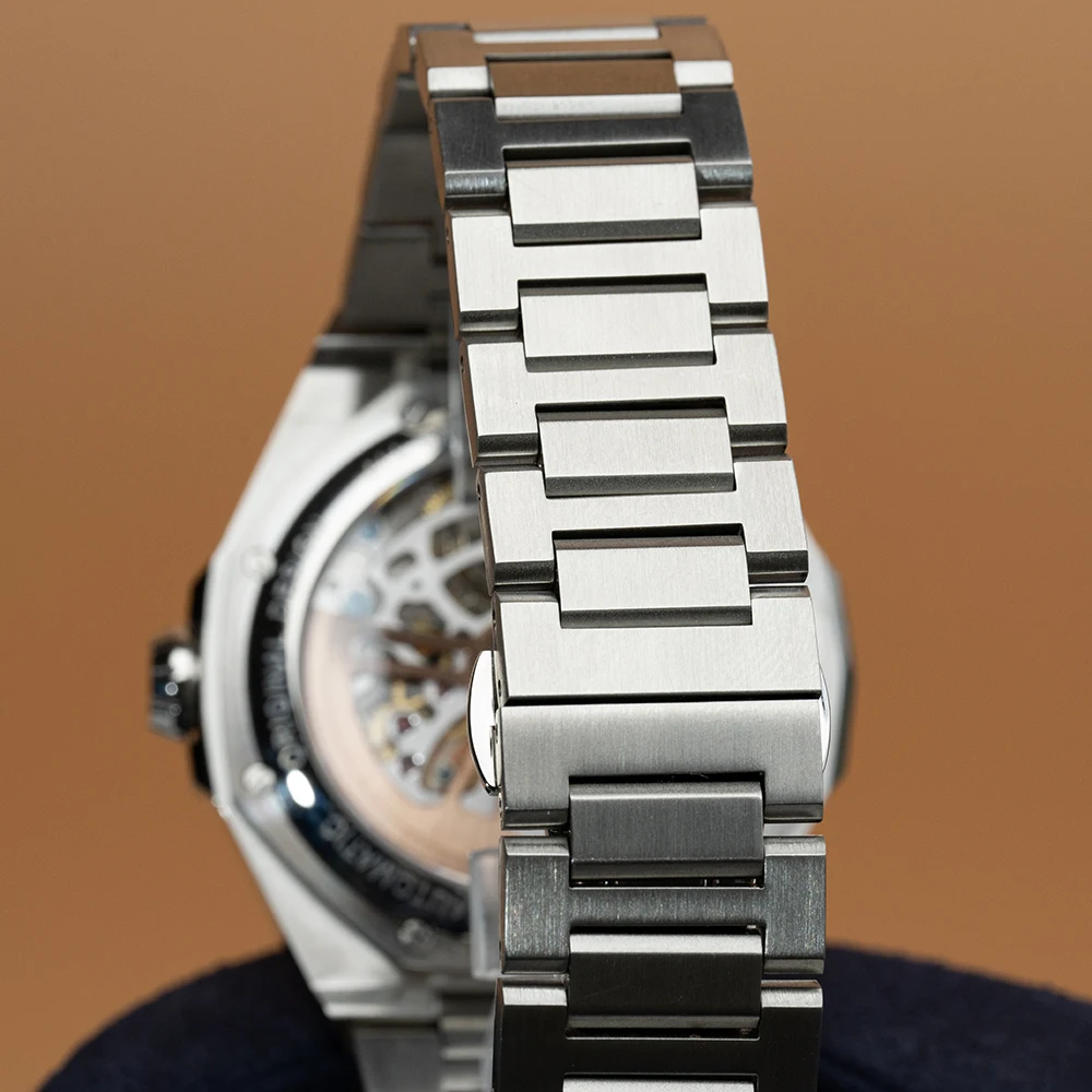 AJUT Automatic Tourbillon Mechanical Men Watch Sapphire Hydraulic Surface Bussiness Stainless Steel Watches For Man 0516