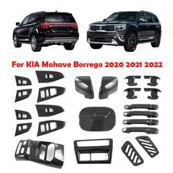 For KIA Mohave Borrego 2020 2021 2022 ABS carbon fiber look accessories door handle bowl window lift rearview air AC vent cover