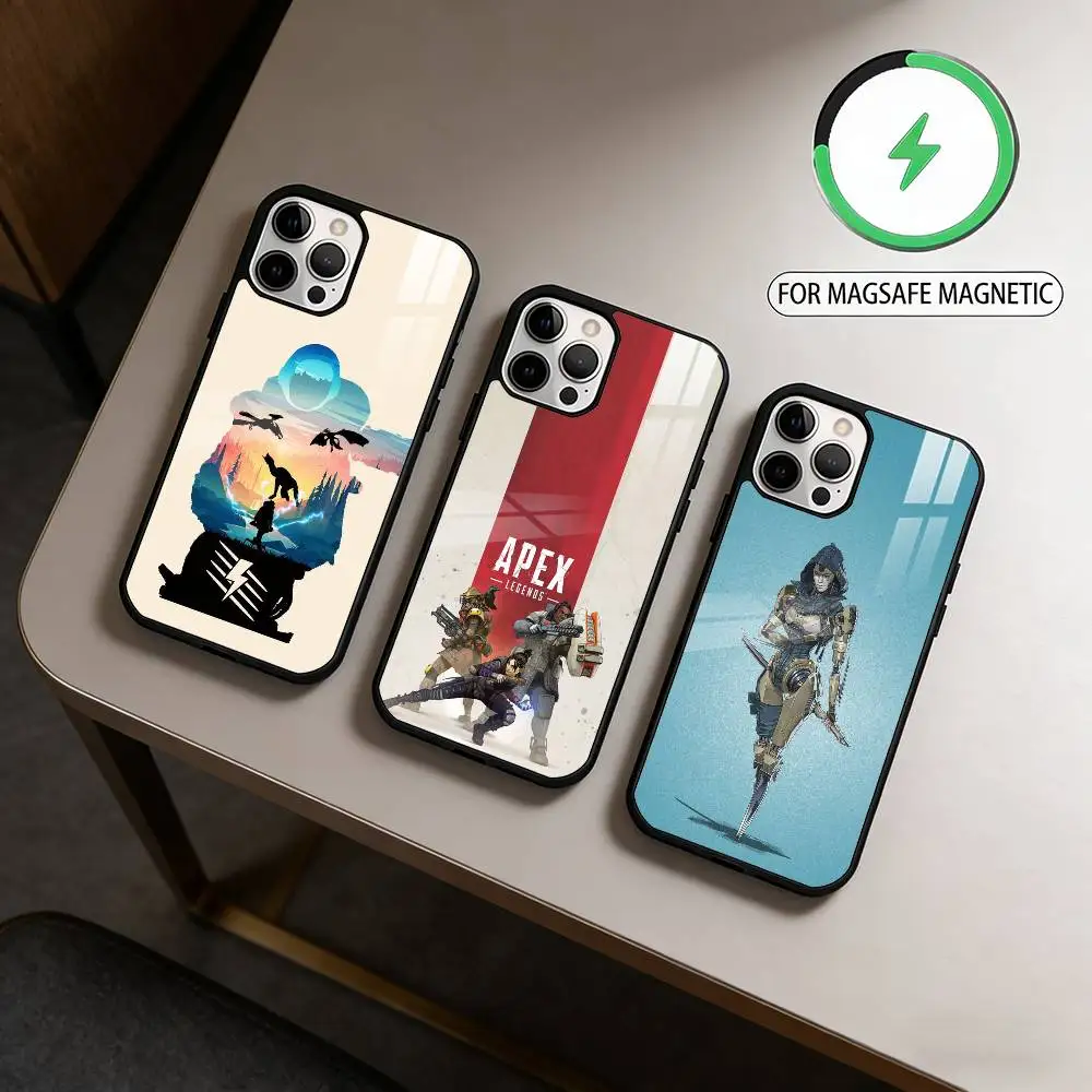 

A-Apex Legends Game Phone Case For iPhone17,16,15,14,13,12,11 Plus,Pro Max Magnetic For Magsafe Wireless Charging