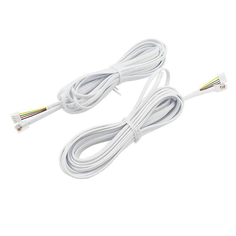 

1M RJ9 quad-core flat phone line Finished 4P4C Crystal head turn XH2.54 terminal 28AWG white terminal cable L=3M