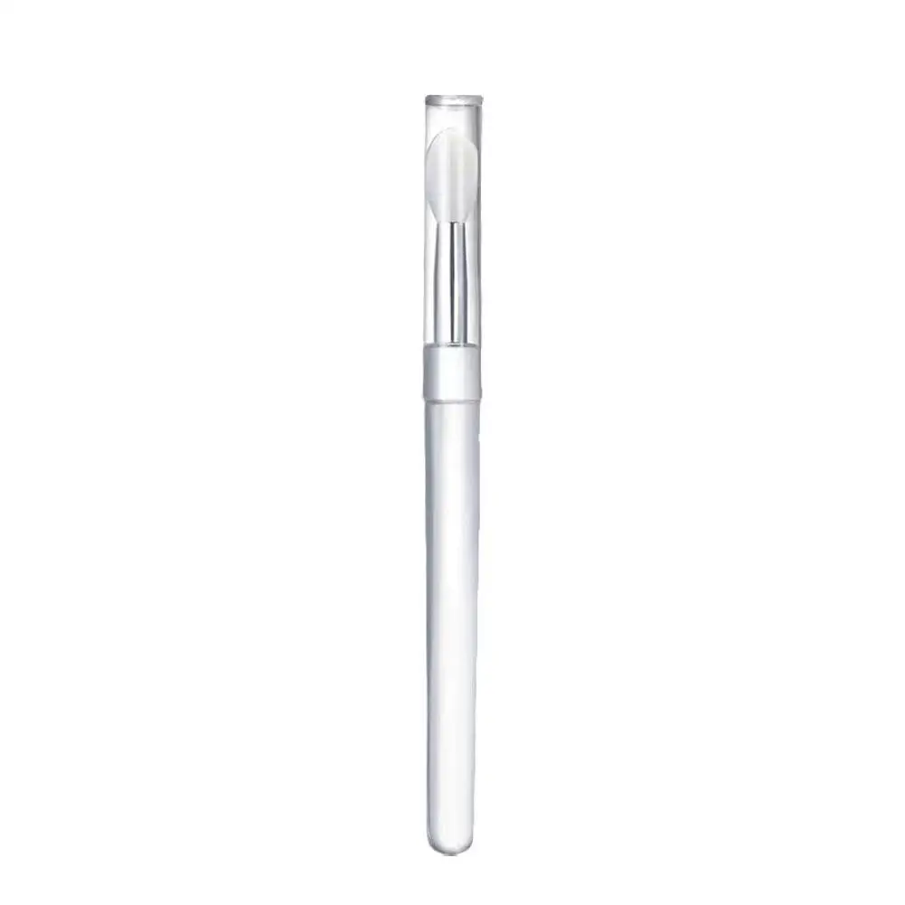 Pinceau de maquillage portable en silicone avec couvercle, applicateur, doux, multifonctionnel, fard à barrage, baume, rouge à lèvres, brillant à lèvres, D5P6