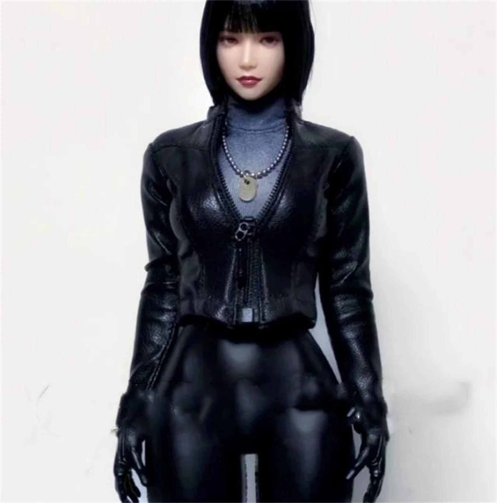 

1/6 Female Leather coat Jacket Soldier Clothes Model Fit 12'' Action Figure Body