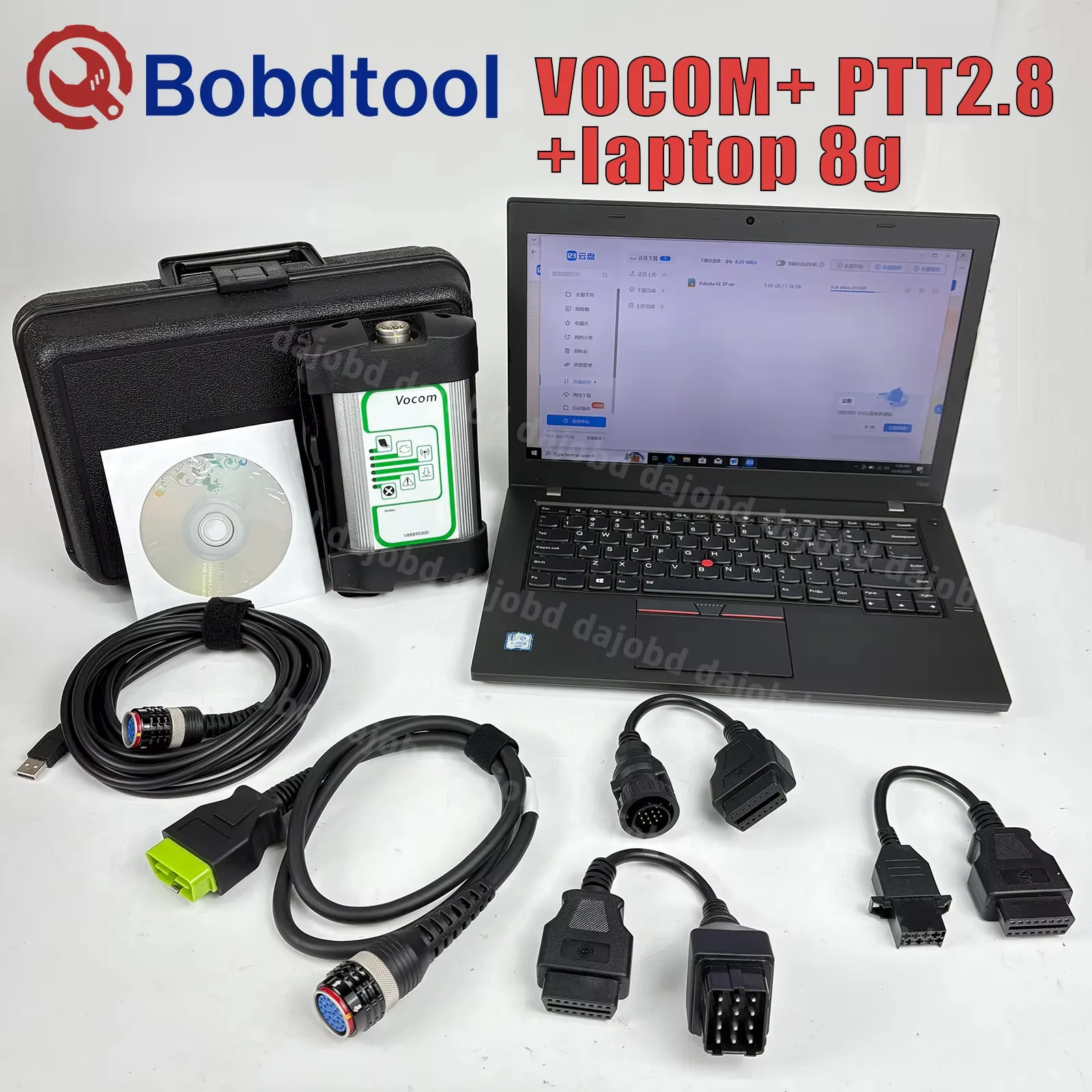 Used VOCOM 88890300 Diagnostic Kit with Laptop, PTT 2.8.241 for Renault & UD Heavy Duty Trucks, Vol-vo Diagnostic Tool