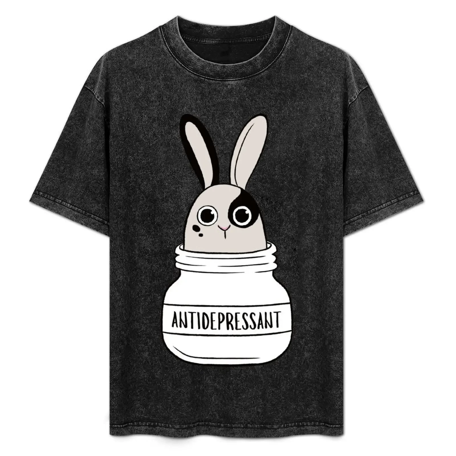 

Antidepressant Bunny 1 T-Shirt valentines clothes kawaii clothes oversized graphic tee Aesthetic clothing mens tall t shirts