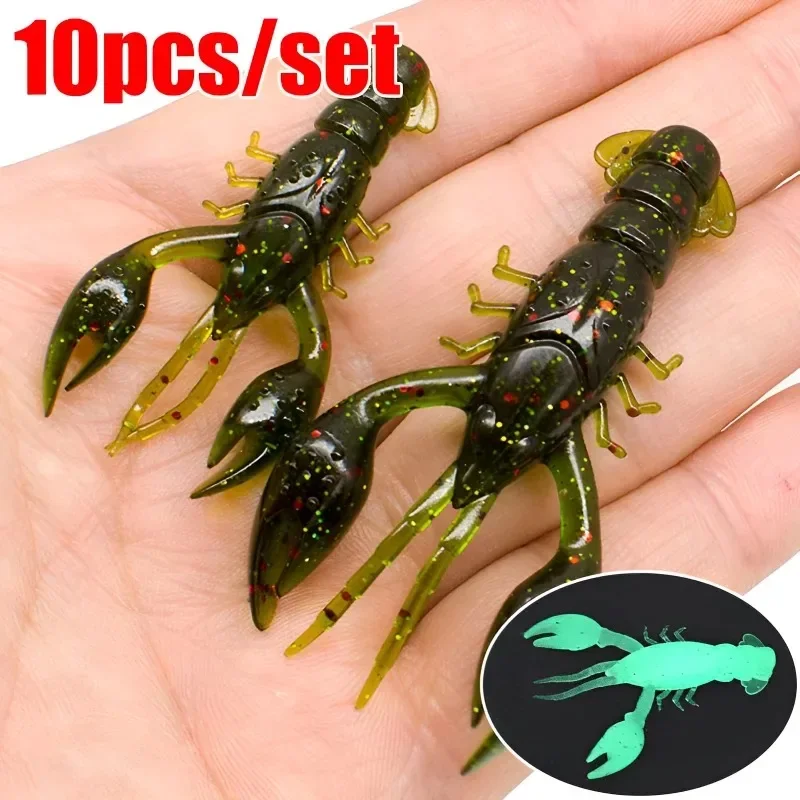 20/5pcs Lure Artificial Bait Shrimp Lobster Crayfish Worm Shad Eel Needfish Swimbait Jig Head Fishing Tackle Lure Accessories