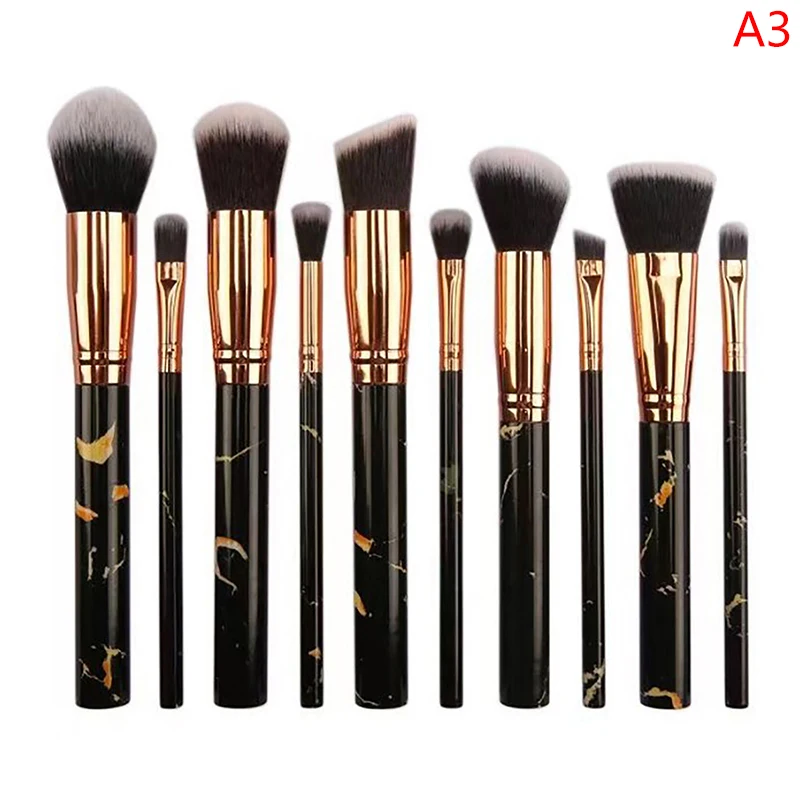 10Pcs Makeup Brush Set Marble Blush Powder Foundation Brush Eye Shadow Concealer Brushes Beauty Cosmetic Make Up Tools Maquiagem