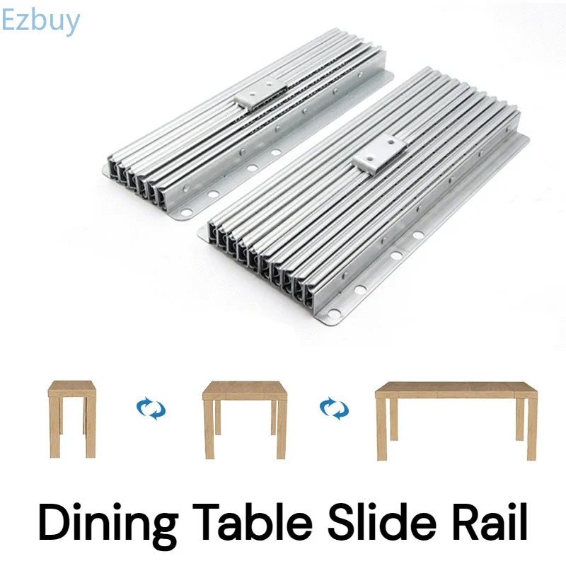 Hidden Folding Table Telescopic Guide Rails Aluminum Alloy Dining Table Telescopic Multi Section Flat Push Folding Slide Rail