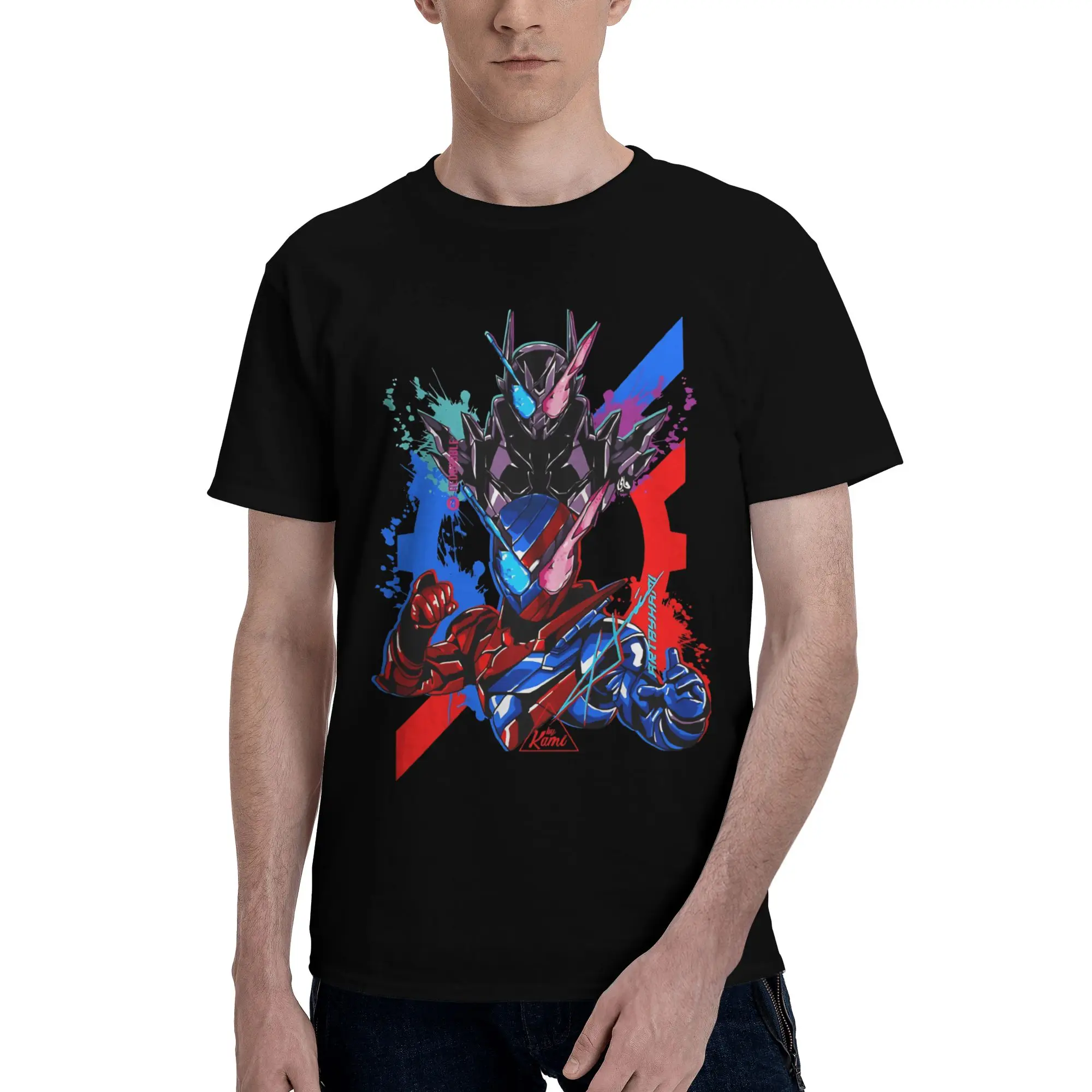 Build Black Hazard  Funny Graphic 100% Cotton T-Shirt Bandai Kamen Rider Tops Tees For Men