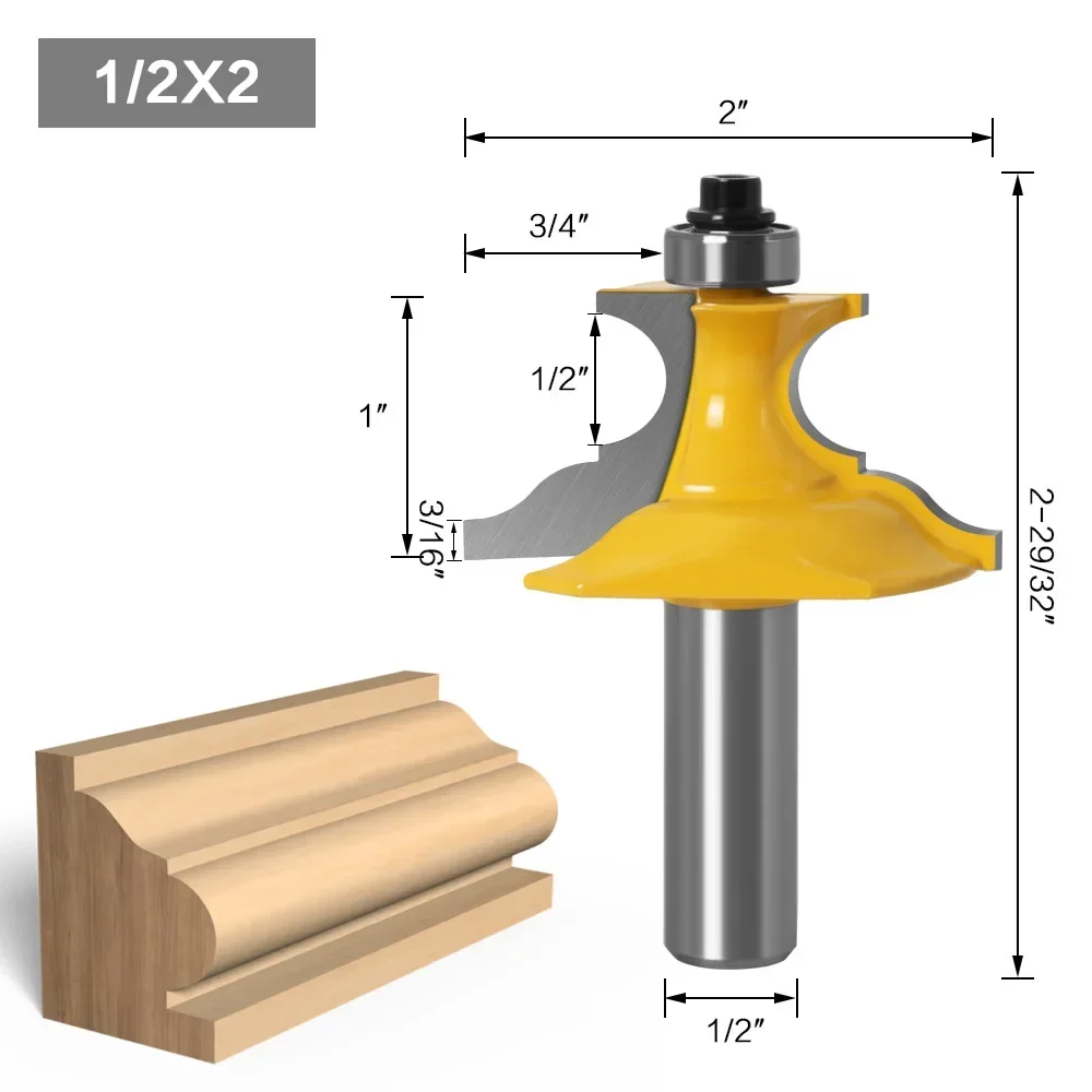 1PC Pedestal Base & Small Furniture Molding Router Bit - 1/2