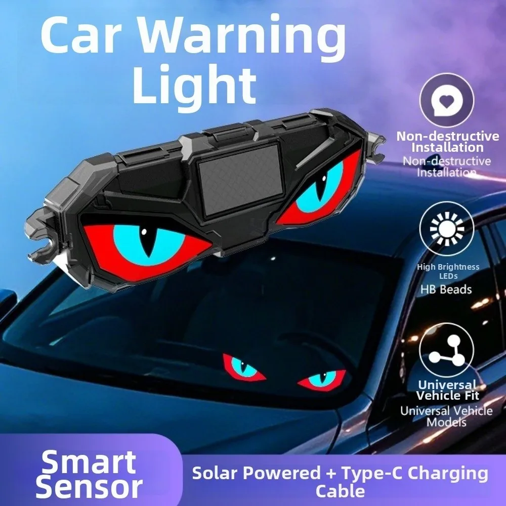 Creative Car Demon Eye Light Suction Cup Installation Flashing LED Atmosphere Light Dynamic Safety Vehicle Signal Lights