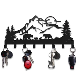 1pc Bear Key Adorable Set of Two Large and Two Small Bears with 8 Hooks,Versatile Key Holder for Coats, Hats, Clothes, Bathroom