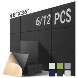 6-12PCS Large Cork Board Alternative Felt Wall Tiles Self-Adhesive Wall Panels Bulletin Board Pin Board for Office School 