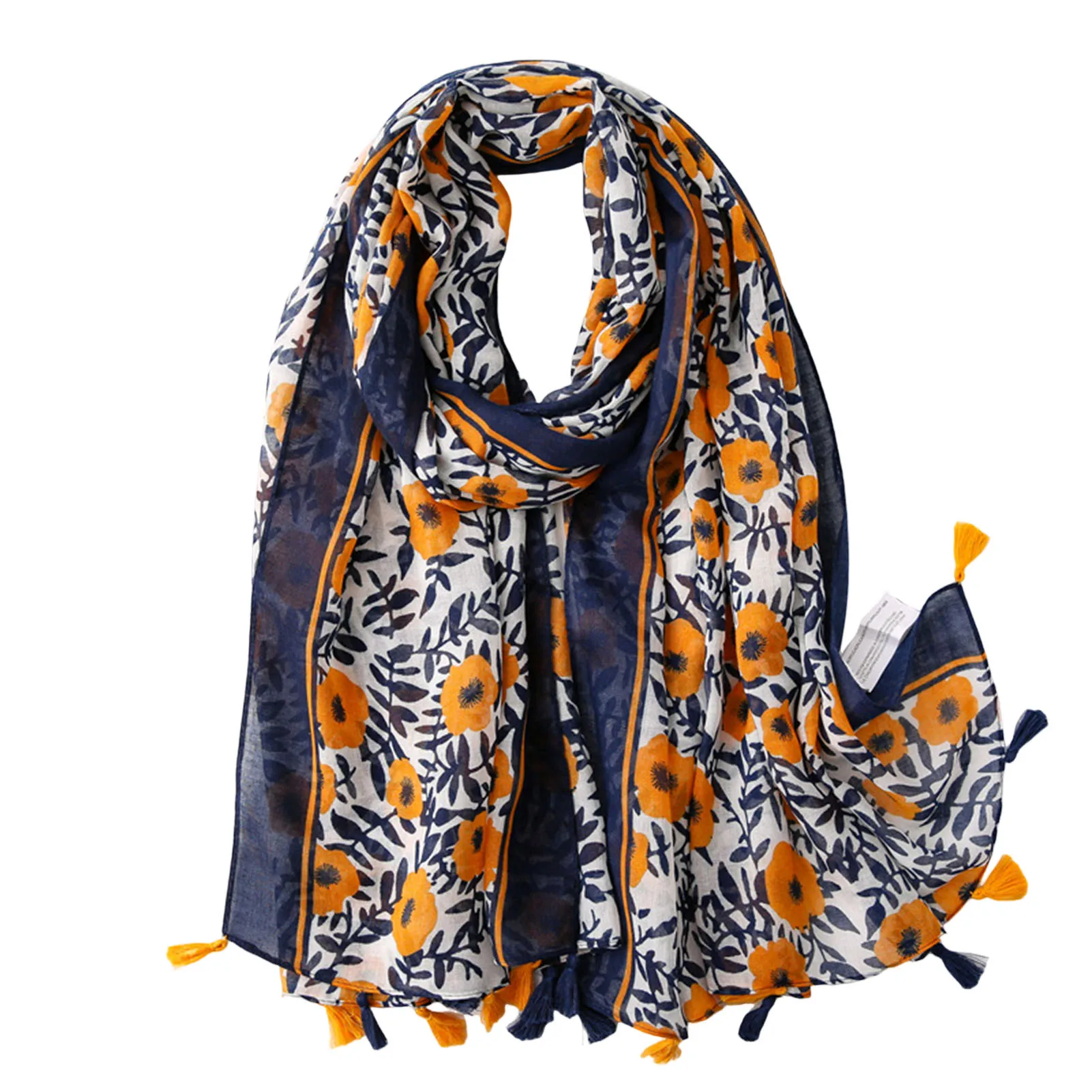 Large Boho Scarf for Women Lightweight Print Floral Pattern Scarf Shawl Wraps for Spring Summer Fall