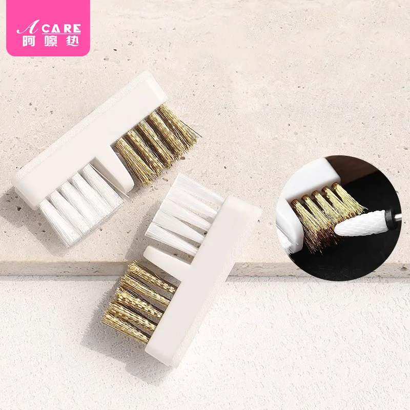 رأس طلاء الأظافر B1-سهل الاستخدام، مراوح التنظيف، معزز بقايا الغبار، أداة تنظيف مزيل الأظافر الصلبة برأس مزدوج #2