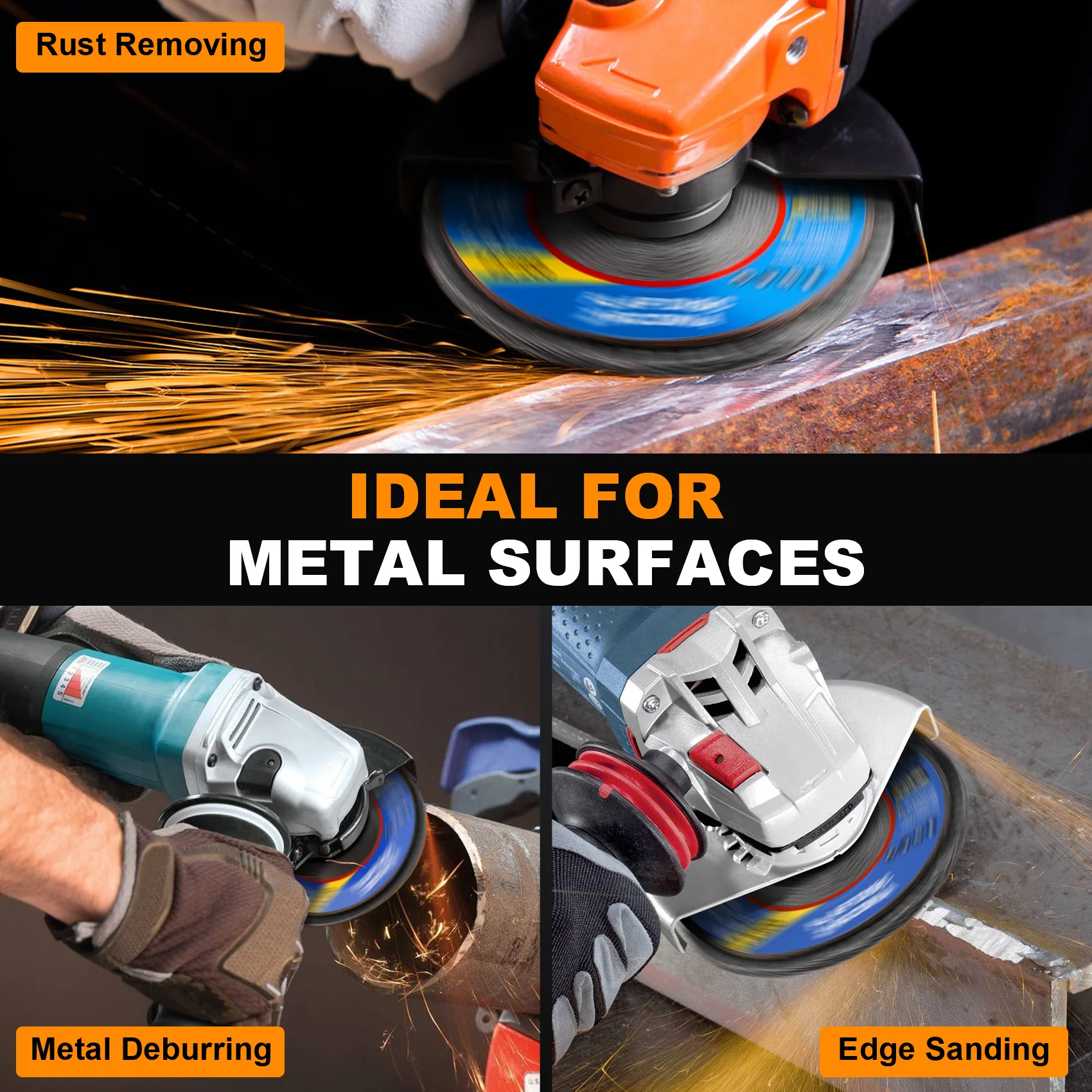 5 قطعة 125 مللي متر زركونيا رفرف أقراص الرملي القرص مجموعة زاوية طاحونة عجلات تلميع لطحن الخشب المعدني وإزالة الصدأ وإزالة الأزيز #4