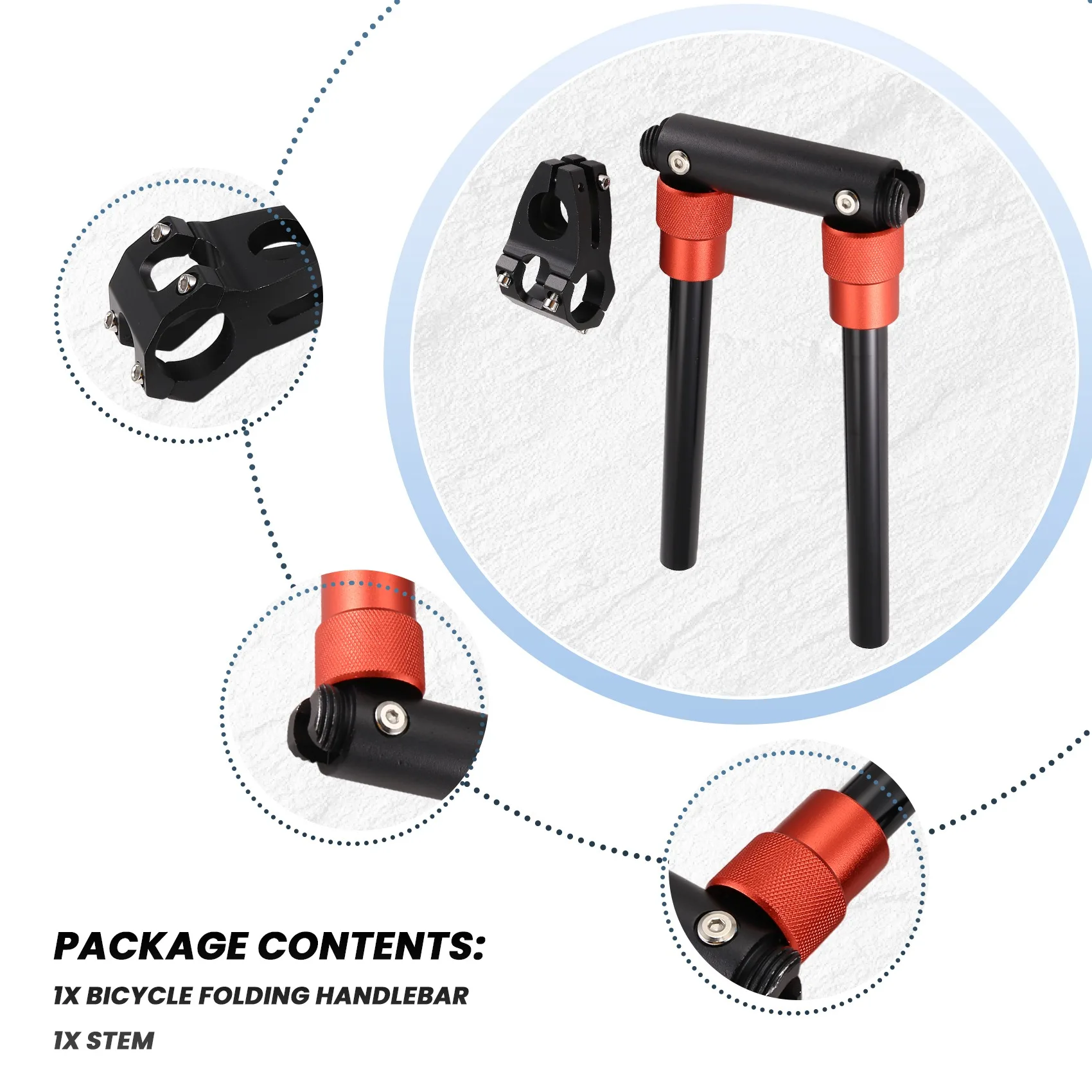 

AD45 Folding Handle Bar 90 Degree Fold Electric Bicycle Handlebar For Kugoo M4 Electric Scooter