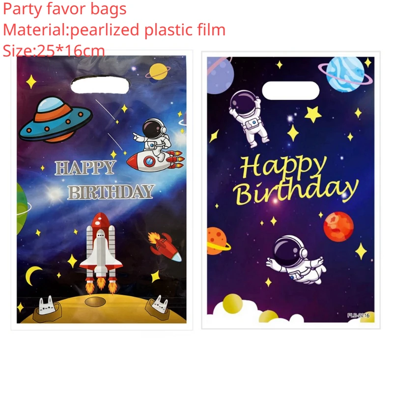 72 pz/36 pz Spazio Regali Di Compleanno Per Bambini Astronave Auto Piñata Riempitore Astronauta Tatuaggi Temporanei Cannucce Bomboniere Ospiti